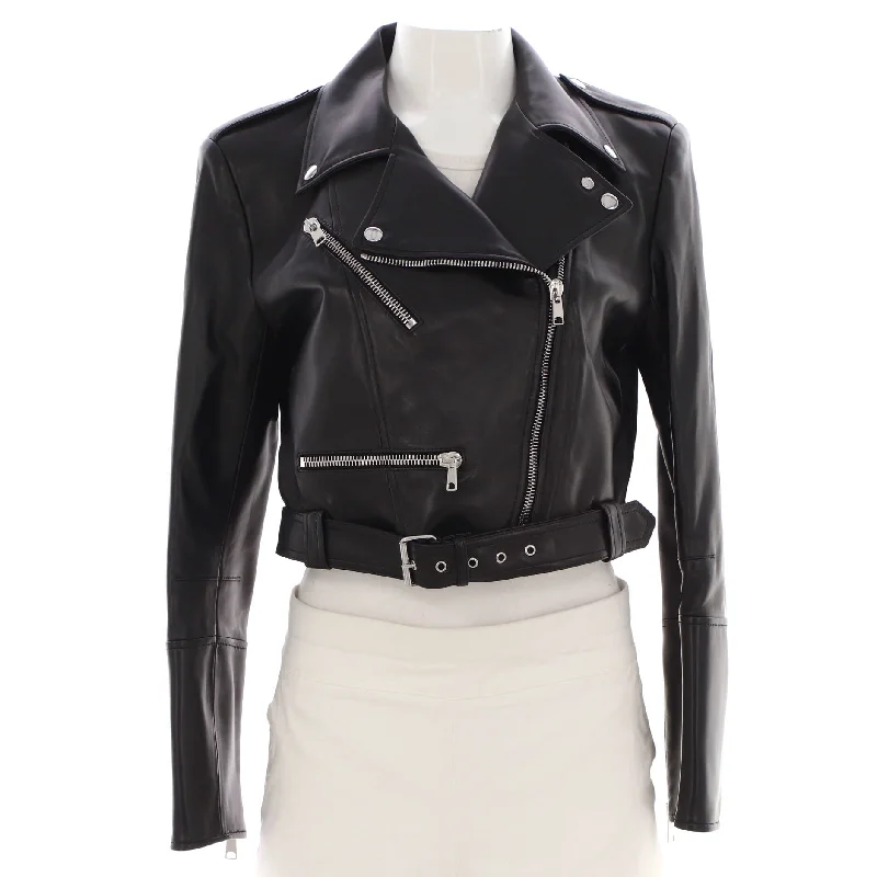 women's coats for vintage fashion enthusiastsWomen's Biker Jacket Leather