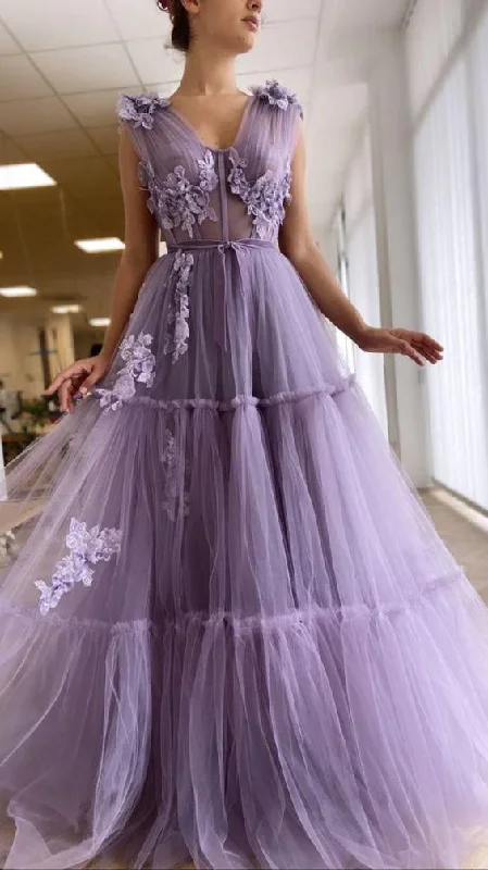 women's ruffle dressesA-line long evening Dress Prom Dresses  gh2107