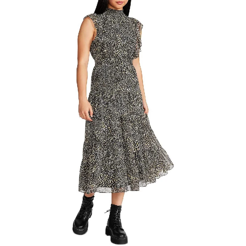 Peter Pan Collar DressSteve Madden Womens Anna Chiffon Printed Midi Dress