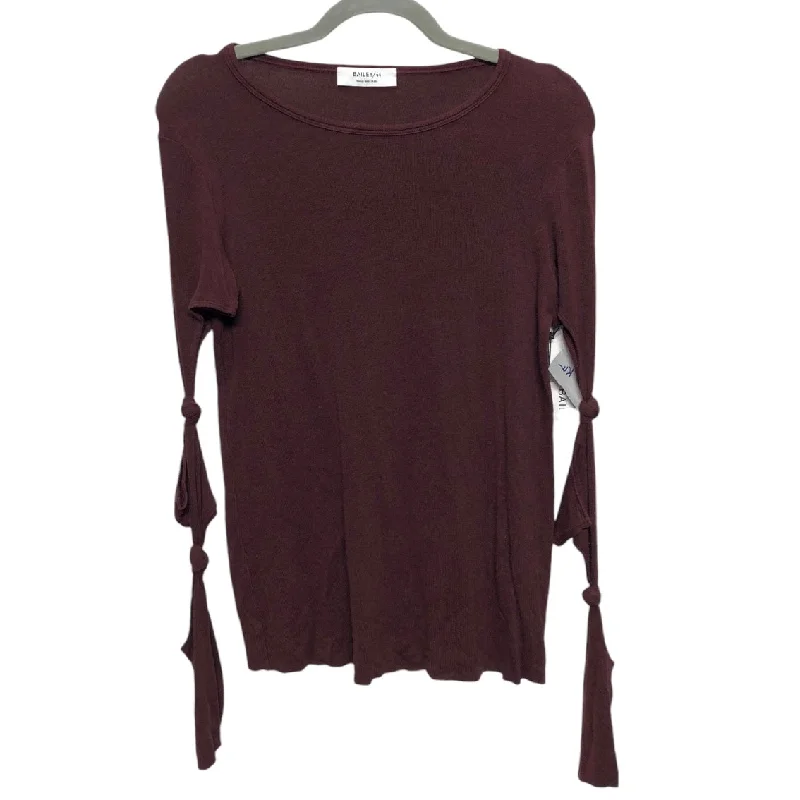 cropped women's topsTop Long Sleeve Basic By Bailey 44 In Brown & Purple, Size: S