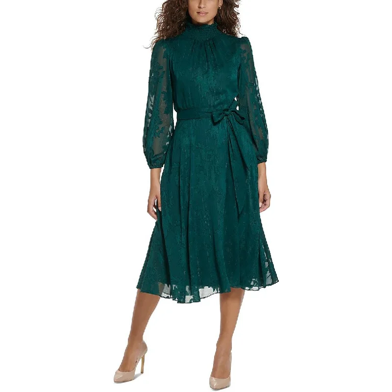 women's machine-washable dressesJessica Howard Womens Jacquard Midi Dress