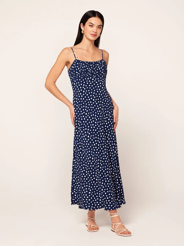 women's formal dressesVelma Mixed Polka Dot Midi Dress