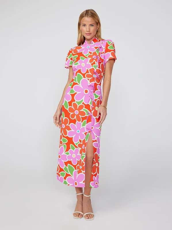 women's wedding guest dressesLeia Floral Print Midi Dress