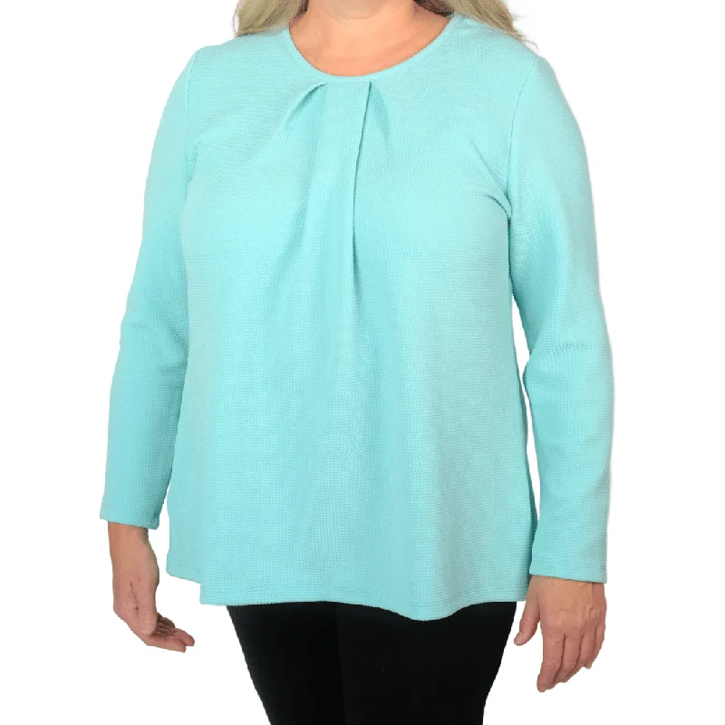 women's tops with sheer overlaysAnne Adaptive Top - Blue