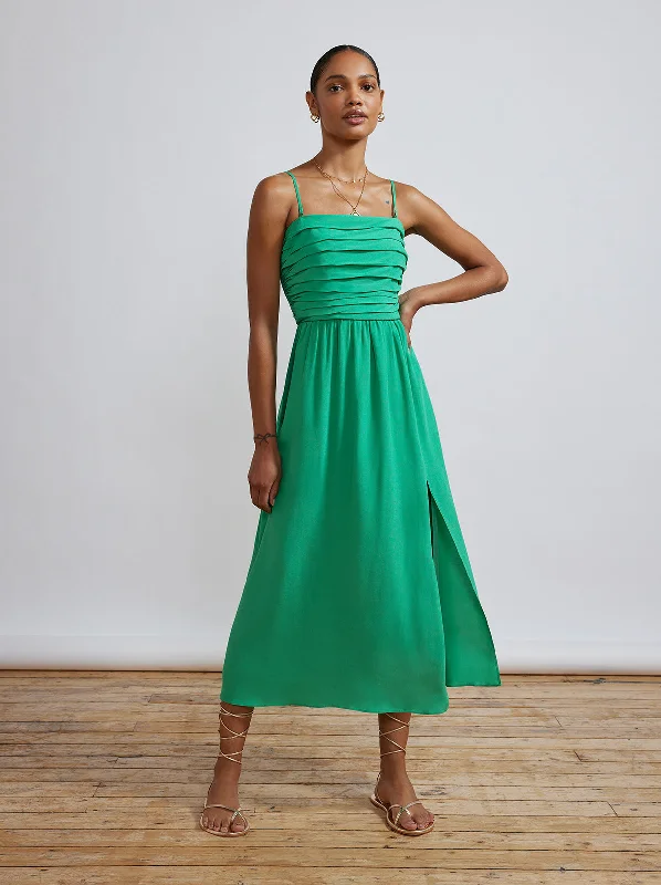 Organza DressGenevieve Green Midi Dress