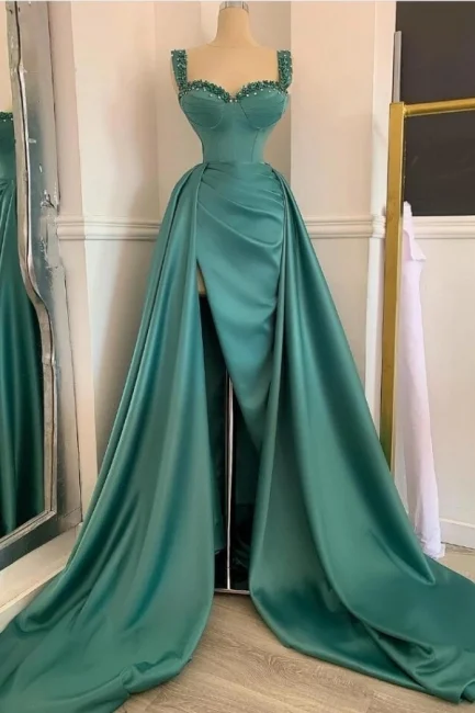 Formal DressAmazing Sweetheart Crystal Ruffles Mermaid Evening Gown With Long Sweep Train  gh2056