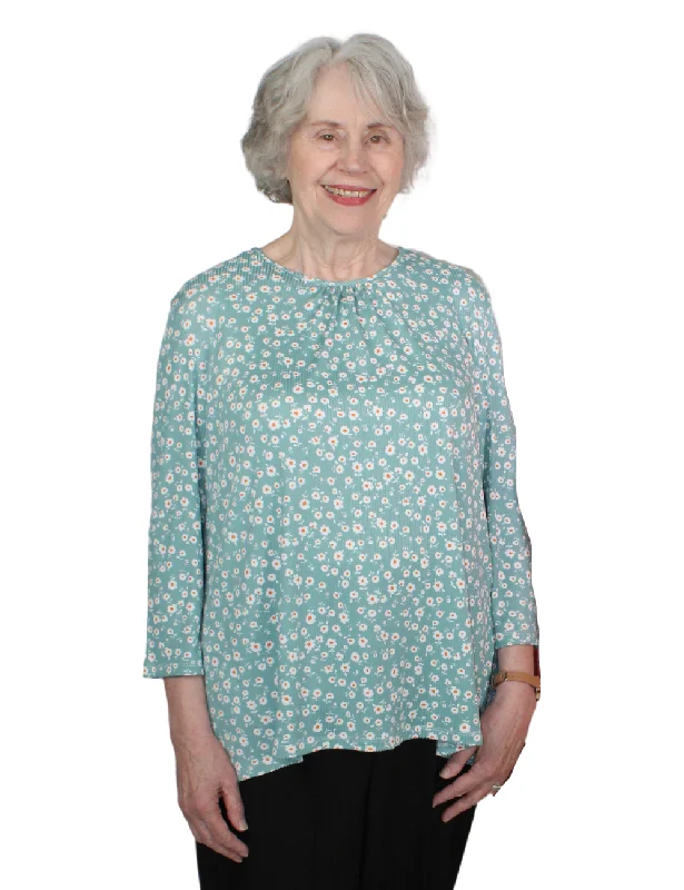 women's tops for those who want to make a fashion statementLeanne Adaptive Top - Turquoise Floral