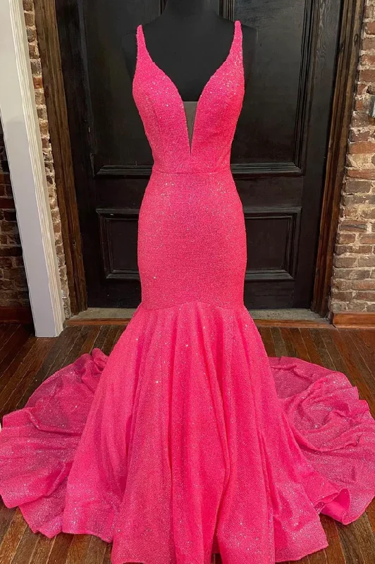 Sequined DressMermaid sequins long prom dress evening dress gh2301