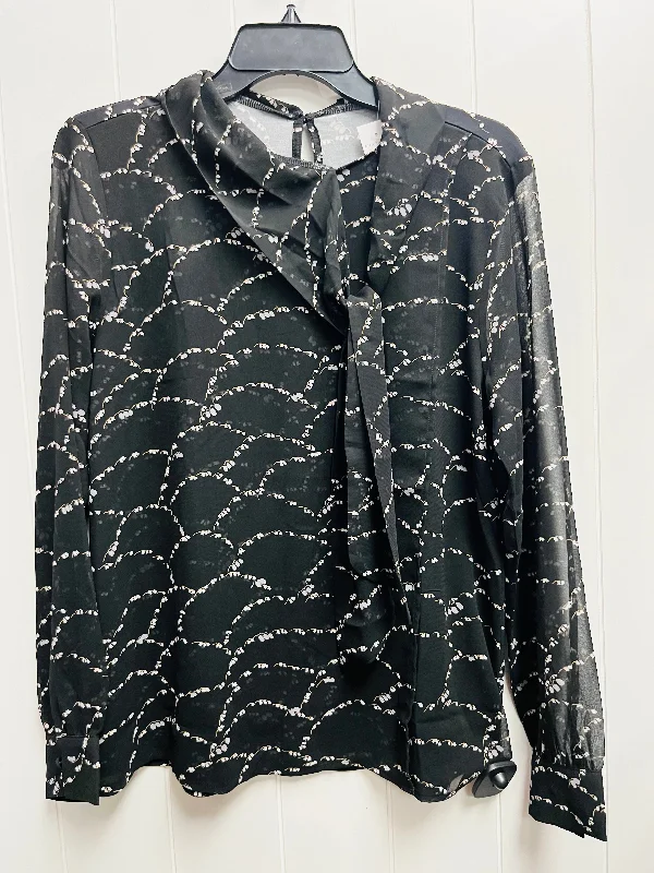 long-sleeved women's topsTop Long Sleeve By Ann Taylor In Black & White, Size: S