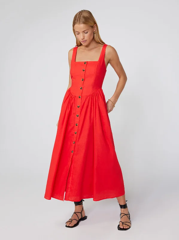 Prom DressOlympia Red Midi Dress