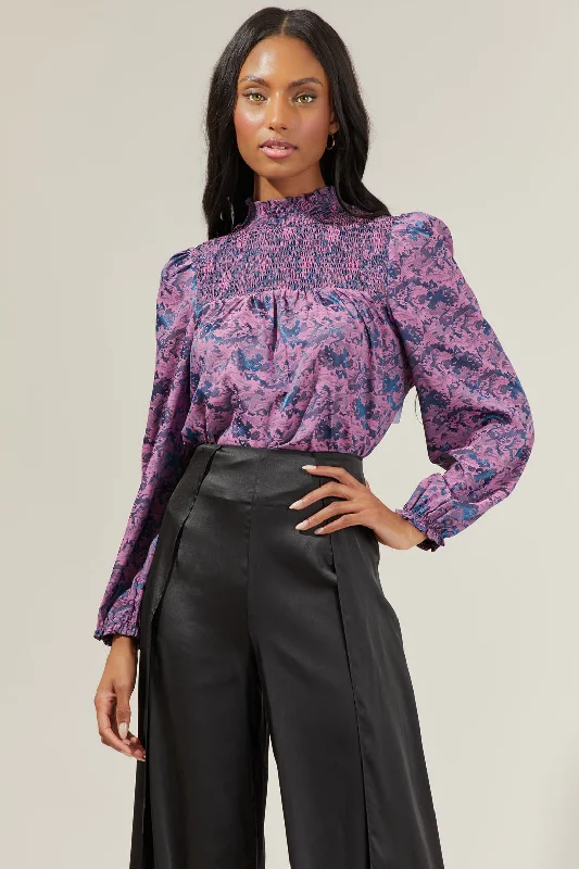 women's tops for fashion-conscious professionalsAurora Floral Smocked Blouse