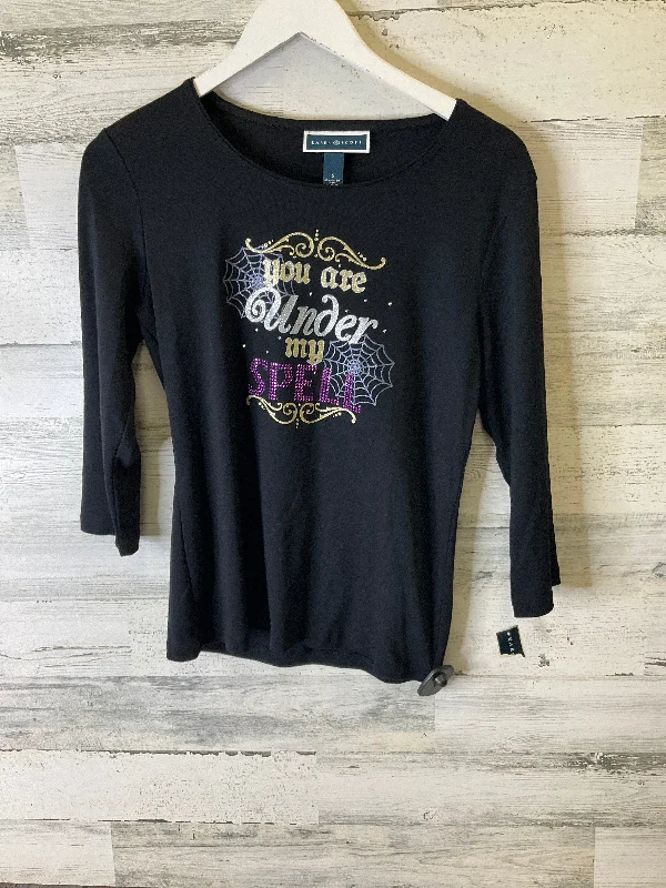 women's tops for those who want to stay cool and chic during warmer weatherTop Long Sleeve By Karen Scott In Black, Size: S