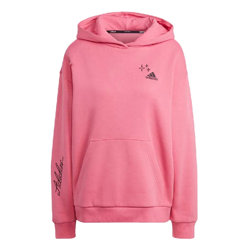 women's tops for boho-chic stylesadidas - Women's Scribble Embroidery Fleece Hoodie (IA3162)