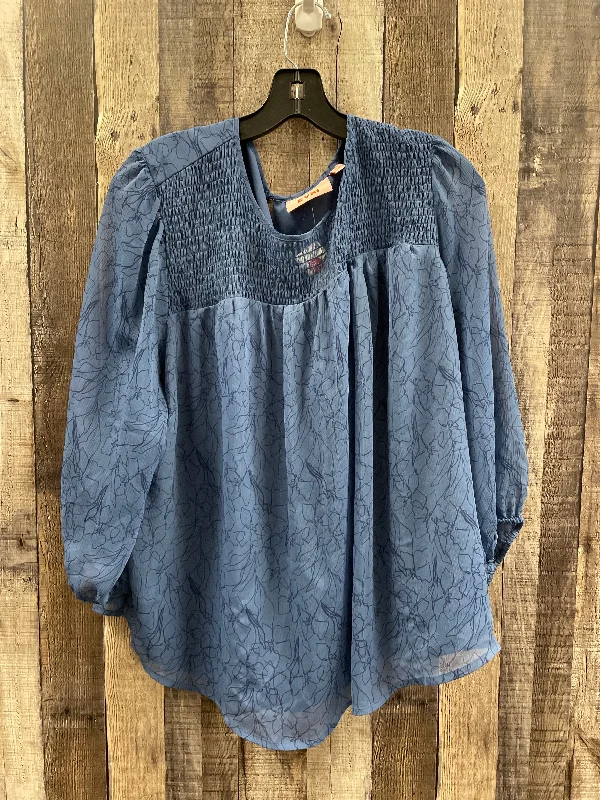 women's tops for those who want to create outfits that are both unique and memorableTop Long Sleeve By Evri In Blue, Size: 1x