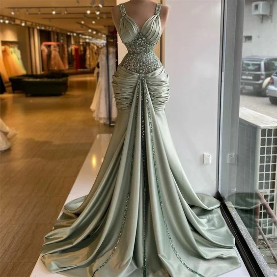 Velveteen DressSweetheart Prom Dresses, Pleats Prom Dresses, Crystal Prom Dresses, Beaded Evening Dresses  gh2175