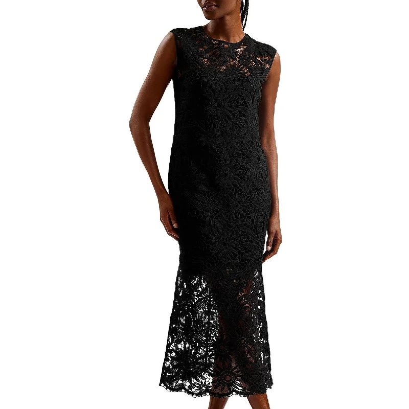 women's maternity dressesTed Baker Womens Crochet Midi Midi Dress