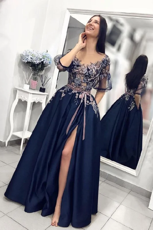 Ruffled Hem DressCharming V-Neck Appliques Prom Dresses,Long Prom Dresses,Green Prom Dresses, Evening Dress Prom Gowns, Formal Women Dress,Prom Dress gh2433