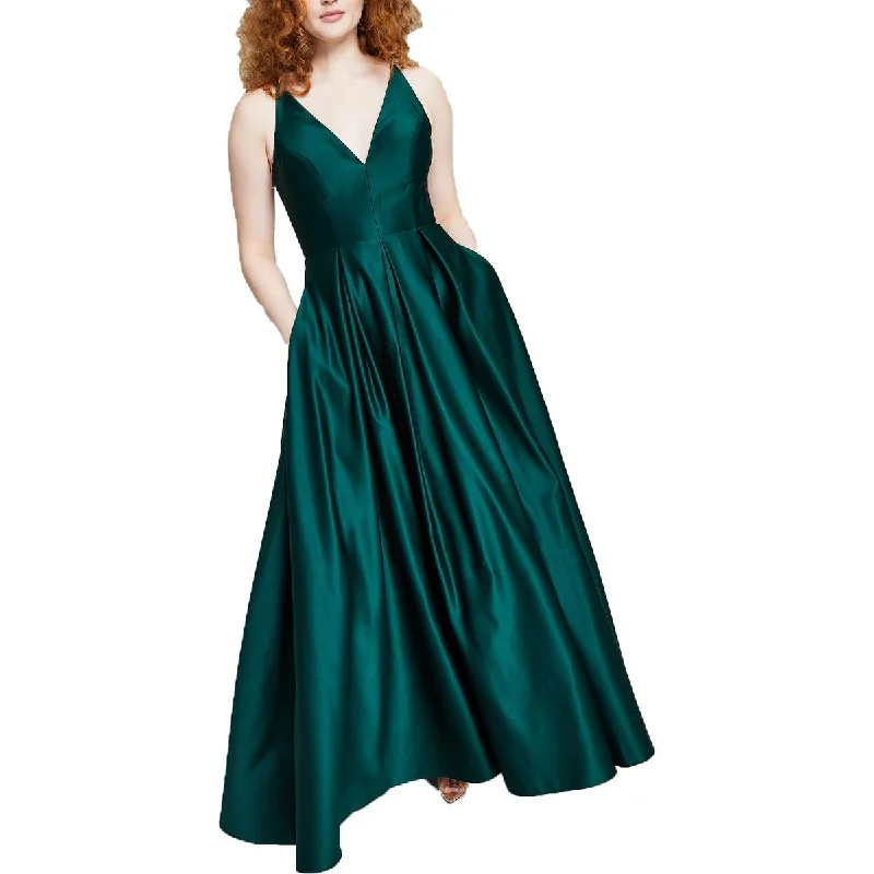 High-Neck DressBlondie Nites Womens Juniors V-Neck Formal Evening Dress