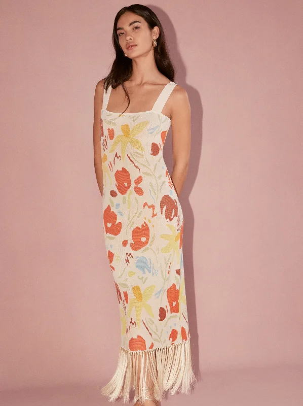 Ribbon DressTalitha Pastel Floral Knit Midi Dress