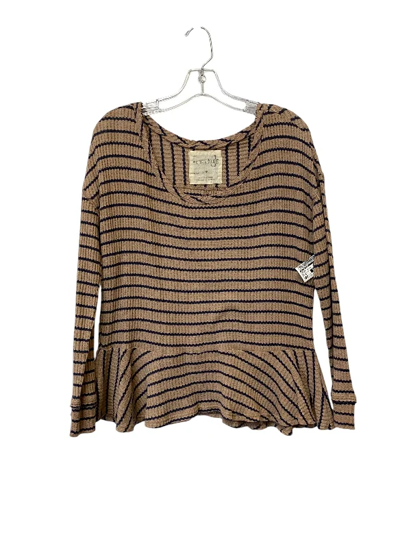 women's tops made from cottonTop Long Sleeve By We The Free In Striped Pattern, Size: S