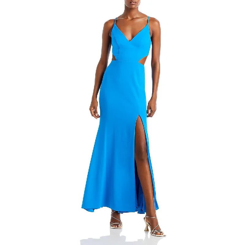 women's pear-shaped body dressesAqua Womens Crepe Cut-Out Evening Dress