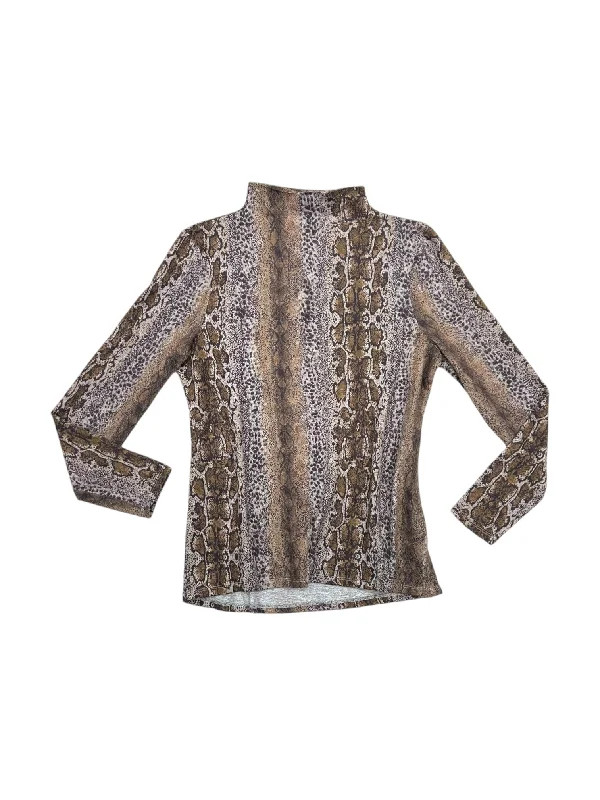 women's tops for those who want to make a bold fashion statement with their choice of topsTop Long Sleeve By Beachlunchlounge In Snakeskin Print, Size: L