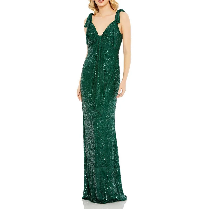 women's off-the-shoulder dressesIeena for Mac Duggal Womens Sequined Long Evening Dress