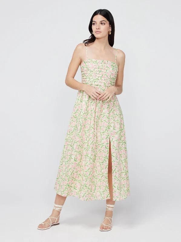 women's luxury dressesGenevieve Tulip Print Midi Dress