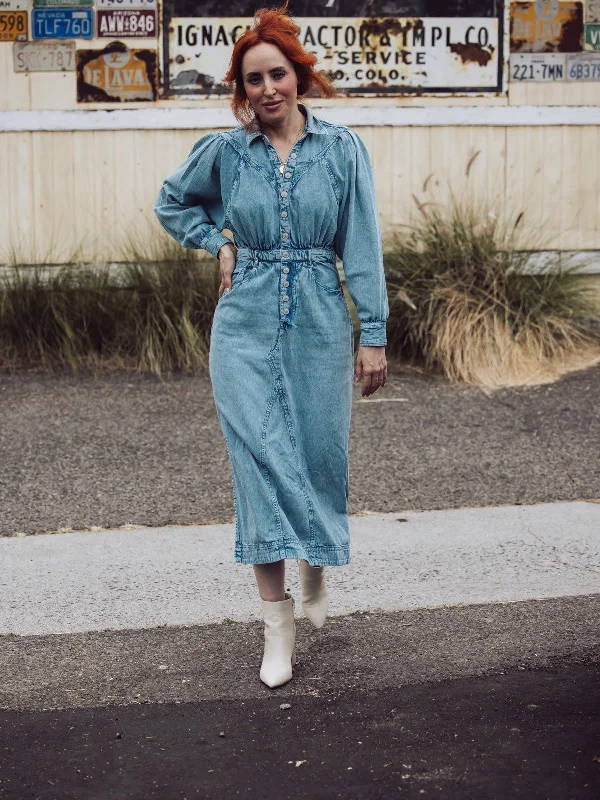 Lace DressFree People Mad Love Denim Midi Dress