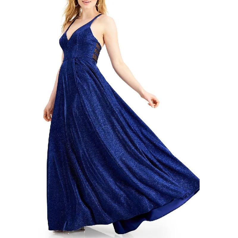 women's velvet dressesCity Studio Womens Juniors Knit Glitter Evening Dress