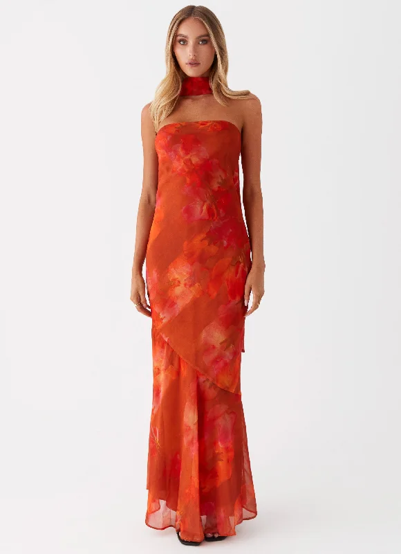 Animal Print DressUnder The Pagoda Maxi Dress - Amber