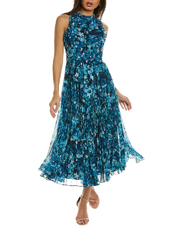 women's sheath dressesBadgley Mischka Ruffle Pleated Maxi Dress