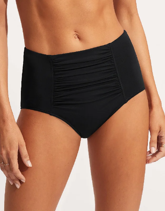 High-Waisted Bikini FemaleCollective High Waisted Bikini Pant - Black