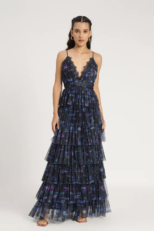 Cut-Out DressOakley Maxi Dress in Blue Print