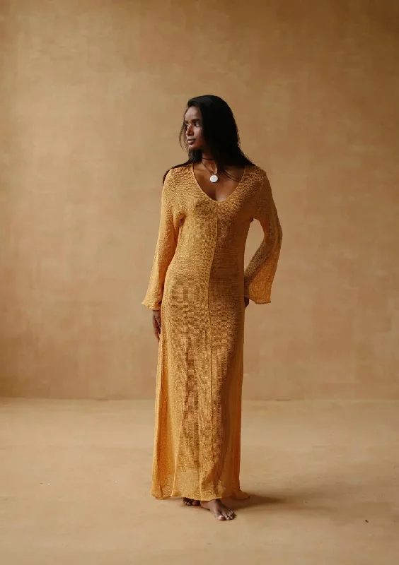 Petite DressHALLIE MAXI DRESS - GOLDEN APRICOT