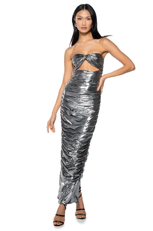 Maternity DressBENNIE METALLIC CUT OUT MAXI DRESS