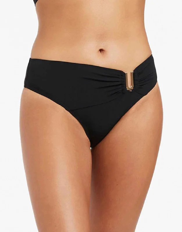 Relaxed Pants FemaleJetset U Trim Mid Bikini Pant - Black