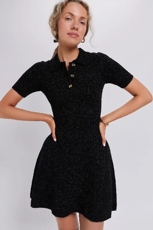 women's cocktail dressesBlack Sparkle Doubleface Mini Dress