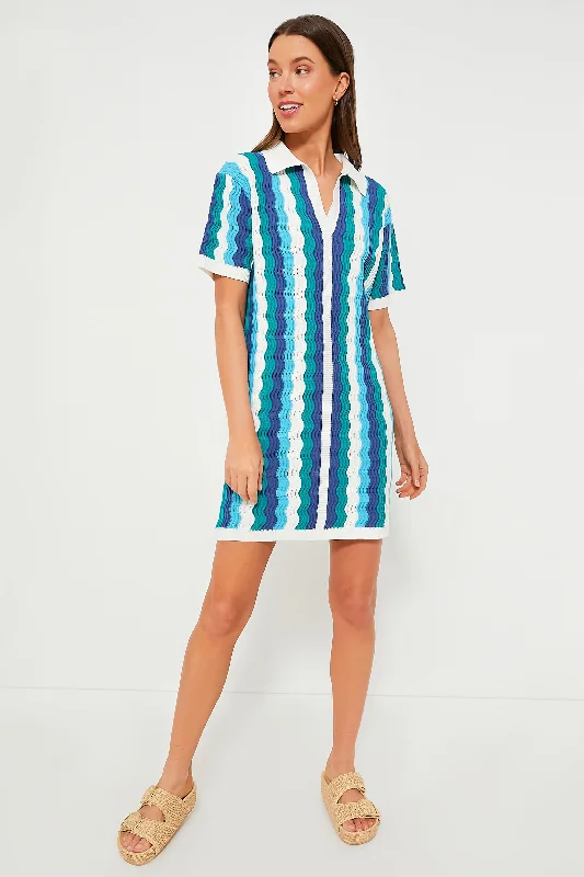 Chiffon DressAqua Wavy Sammie Mini Dress