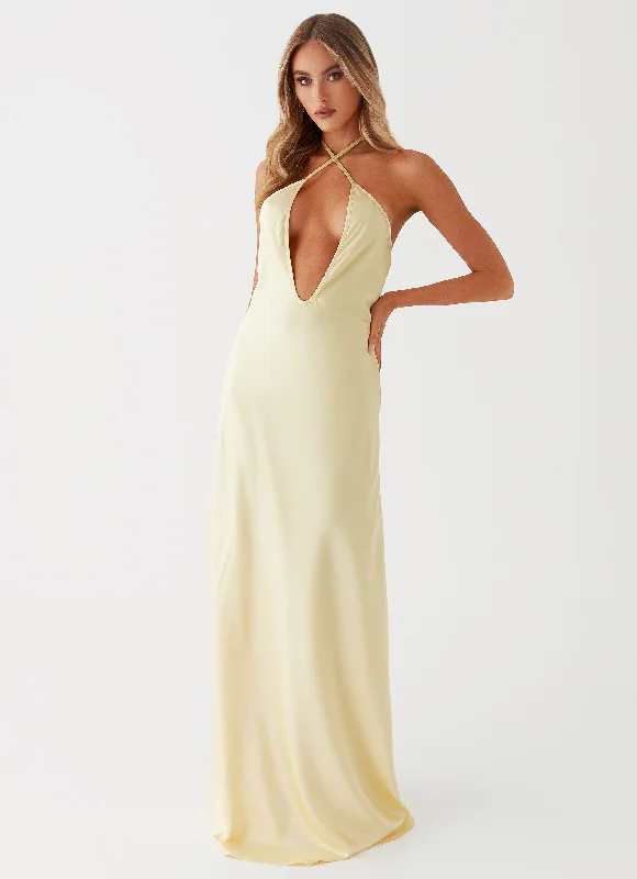 Velveteen DressNoir Symphony Maxi Dress - Yellow