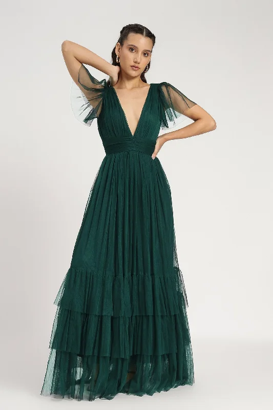 Pastel DressMadison Maxi Dress in Emerald Green