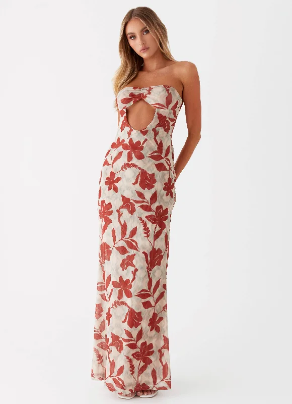 women's handmade dressesDearest Maxi Dress - Red Green Floral