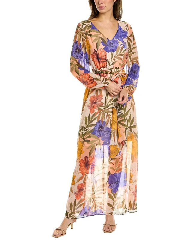 Floral DressAnne Klein Chiffon Maxi Dress