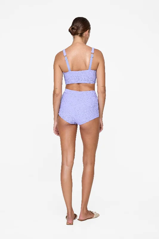 Ruffle-Trimmed Female SwimwearSawyer Bottom - Lavender Croc