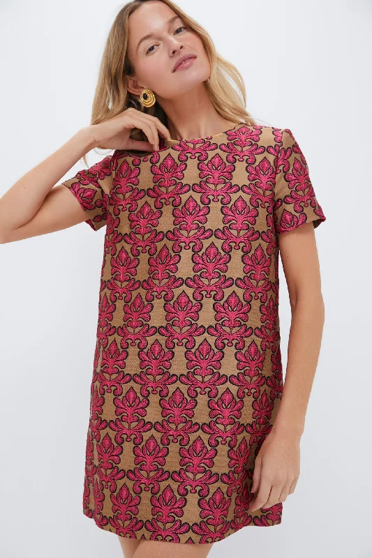 Flowy DressHerald Jacquard Mini Swing Dress