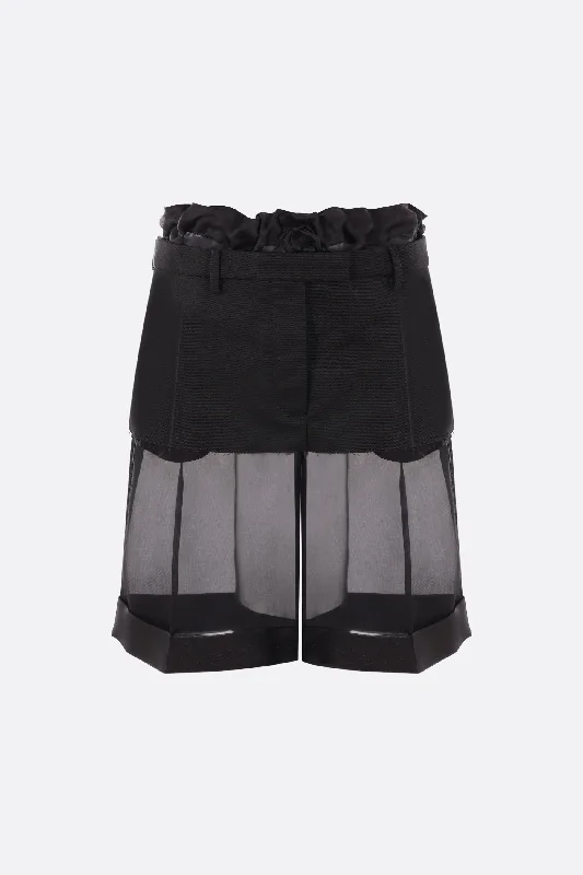 women's wrap skirtsorganza shorts with gabardine miniskirt