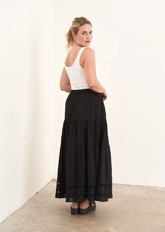 women's floral pleated skirtsTOULOUSE SKIRT - BLACK