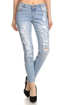 women's cool pantsAmerican Blue -Distressed Cotton Jeans - Pack of 12