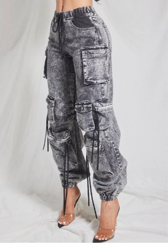 women's travel pantsCargo Denim Jogger Pants