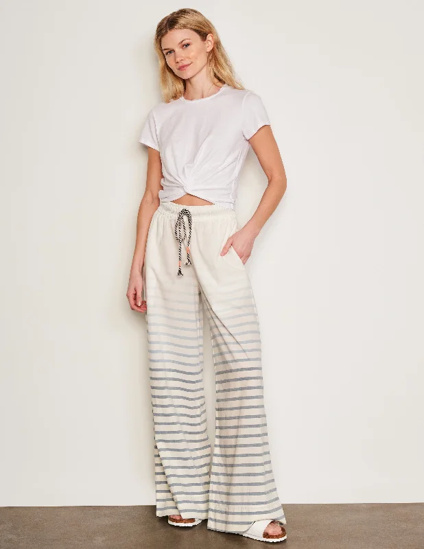 women's striped pantsSundry Changing Tide Stripe Wide Leg Pant in Deep Navy